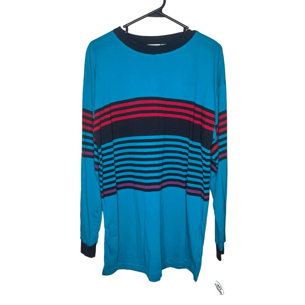 NWT VINTAGE 417 by Van Heusen Mens Long Sleeve Striped T-Shirt